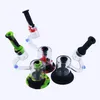 Hookahs LED Silicone bong Water Pipes dab rig hookah Creative microscope shape siliconebongs With gift box