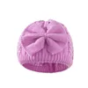 Caps & Hats Baby Autumn And Winter Warm Knitted Hat Born Solid Color Bowknot Acrylic 0-3 Years Accessories