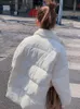 여성용 파카 파카 겨울 느슨한 두꺼운 흰 오리 재킷 파카 2022 단색 지퍼 암컷 겉옷 탑 guin22