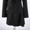 Autumn And Winter Fashion Casual Long Sleeve Single Button Asymmetric Dark Waistband Blazer Coat Women SG582 210421