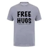 Free Hugs Impression T-shirt Pour Hommes Homme D'été Tops Tee O Cou À Manches Courtes De Mode Coton T-Shirt T-shirt Homme Marque Vêtements 210714