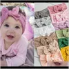 Baby, barn maternitym mism ins mode 23 färger bowknot solid baby huvudband bågeband barn pojke flicka turban huvud wrap hår aessories d