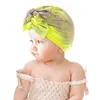 Baby Tie-dye Turban Cap India's Hat Bowknot Headbands Elasticity Headwraps Stretchy Hair Bands Children Girls Fashion Hairs Accessories WMQ1250