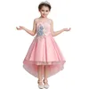 Barnklänningar för tjejer Satin Lace Toddler Elegant Party Gown for Wedding Kids Girl Dress Princess Dress Ball Gown Tuxedo Kostym 1030 V2