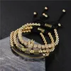 3pcs/set Men Woman Gold Hip Hop Bracelet Jewelry Moon Crown Charms Macrame Beads Bracelets Sets for women pulseira masculina