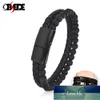 Männer Armband Naturstein Echtes Leder Armband Edelstahl Magnetverschluss Tigerauge Perlen Armreifen Mode Punk Schmuck Fabrikpreis Expertendesign