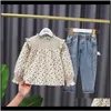 Bebek Giyim Bebek Çocuk Annelik Bırak Teslimat 2021 Bahar Kidsbaby Giysi Çiçek Kıyafetleri Kazak Gömlek Suit Kot Çocuk Childs Bi
