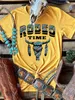 Rodeo Zaman Boğa Başkanı Baskı Harajuku T Gömlek Kadın Kısa Kollu Vintage Tişörtleri Sevimli Grafik Yaz Kadın Vogue T-shirt 210401 Tops