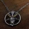 925 Sterling Zilver Satan Goat Omgekeerd Pentagram Hanger Ketting Downward-Pointing Pentacle Baphomet Mendez Lucifer Sieraden
