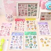 4 hojas/juego de pegatinas de papelería DIY, decoración de colección de recortes, regalo de Navidad, diario de niña Ins, álbum de fotos, cuenta de mano, pegatina adhesiva Kawaii, suministros escolares