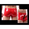 Mutandine sexy Sissy PU Mutandine in ecopelle Wetlook Boxer Short Homme Open Penis Pouch Fetish Cock Ring Porn Lingerie Gay Boxer L0407