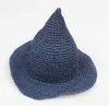 Chapeau Filles Grand Chapeau De Soleil De Paille Pour Enfants Printemps Bébé Tissé À La Main Mode Sorcière Spiky Hat