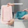 Extendable Fruit Vegetable Washing Basket Strainer Plastic Colander Drainer The Sink Kitchen Colander Over Kitchen Fruits Tools 210626