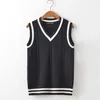 Men's Vests Sweater Vest Men Autumn Winter Plus Velvet V-neck Striped Big Size 5XL Oversize Mens Couples Preppy Style Students Ulzzang