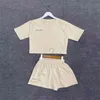 Brev Skriv ut Kvinnor 2 Piece Set Short-Sleeved T-shirt SweatShorts Loos Casual Tracksuit Loungewear Summer Kvinna 210527