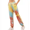 Femmes Tie-Dye Impression Pantalons de maison Tendance de la mode Cordon de serrage Taille élastique Pantalon de sport Designer Femme Casual Pantalon de survêtement droit en vrac