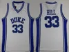 NCAA College Basketball Trikots 4 JJ Redick 32 Christian Laettner 33 Grant Hill 100% genähtes Trikot blau weiße Männer