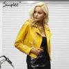 Haft Faux Coat Motocykl Zipper Wino Czerwona Skóra Kobiety Moda Fajna Odzieżowa Kurtka Zimowa 210414