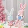 Feestartikelen Bunny Gnomes Meisjes Verjaardagscadeau Konijn Tomte Elf Dwarf Home Huishoudelijke Decor Lente Pasen Collectible Figurine Xbjk2201