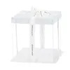 Boîte à gâteaux transparente pour outils de boulangerie de 8 pouces Boîte de présentation en plastique transparent avec base et couvercle Anniversaire Noël Jour Nouvel An TX0061