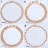 21 Styles 585 Bracelet En Or Rose pour Femmes Hommes Fille Escargot Gourmette / Tissage Lien Sétaire Martelé Bismark Chaînes De Perles 20 cm CBB1A