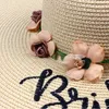 Brand Beach Wedding maride floppy fleurs chapeaux de soleil miel à miel de puits de chambre d'honneur smaid paillement de douche nuptiale