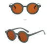 Sommer-Baby-Sonnenbrille, matte Brille, Kindermode-Brille, Tide, runder Rahmen, Vintage-Mokka-Farbglas, UV400-Schutzbrille für Kinder