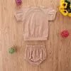6m-4y Summer Toddler Kid Boy Girl Kläder Set Casual Rainbow T Shirt Toppar Shorts Outfits Barndräkter 210515