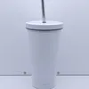 DIY 17oz sublimação de aço inoxidável tumbler branco isolamento de vácuo carro canecas garrafa de água com palha da tampa