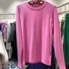 Einfache Lose Solide Langarm Frau T-shirts Weiche Emerizing Oansatz Mujer Tops Casual Bequeme Alle-spiel Femme T Shirt 210514