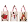 クリスマス飾りリネン刺繍ハンドバッグ漫画老人ギフトバッグ子供キャンディバッグLLD10328