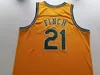 Chen37 rare maillot de basket-ball hommes jeunes femmes Vintage Larry Finch bleu foncé jaune taille S-5XL personnalisé n'importe quel nom ou numéro