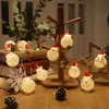 Strings Led Snowman Headlamp String Color Lights Flash Santa's Battery Box Christmas Decorative Snow Lamp Year Lighting