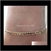 Bracelets de cheville Drop Livraison 2021 Bijoux européens et américains Mode Simple Chaîne en métal Cheville SDFSP