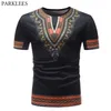 Mode Afrikaanse Dashiki Print Mannen T-shirt Merk Casual Slanke O-hals Korte Mouw T-shirt Hip Hop Tops Tees S kleding 210706
