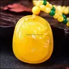 Necklaces & Pendants Jewelry Amber Chicken Butter Yellow Beeswax Lucky Bag Pendant Necklace Women Charms Drop Delivery 2021 Eikfn