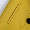 Женщины Желтые кулоты Женские Высокая талия А-Линия Юбки Винтаж Дизайн Кнопка Mini Short 210430