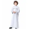 Etnische kleding Herfst Moslim Kids Abaya Voor Jongens Jubba Thobe Lange Mouwen Arabische Tieners Islamitische Kinderen Dubai Stripes Robe Kaftan