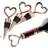 Bar Tools Rose Gold Silver Elegant Heart Lover Shaped Red Wine Champagne Metal Wines Bottle Stopper Valentines For Wedding Gifts WHT0228