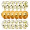 Ny 12 '' Rose Gold Balloon Set Confetti Grattis på födelsedagen Metallic S Party Bröllop Decor Baby Shower Y0622
