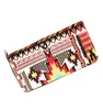 Fashion Large Capacity Multi Card Slot Long wallet Zipper Ethnic Geometric Pattern Canvas Wallet Mobile Purse Holder
