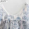 Women Fashion Floral Print Transparent Organza Blouse Female Puff Sleeve Lace Up Smock Shirt Chic Summer Tops LS9230 210416