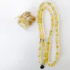 MG1358 천연 학년 Critrine 108 Mala Bracelet Yellow Crystal Lotus Charm Rosary Necklace 여성을위한 영적 치유 쥬얼리