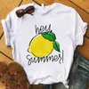 Kvinnors T-skjortor ananas strand vouge sommar 90-tals grafisk kort ärm kvinnor harajuk toppar kläder t-shirt hipster kvinnors