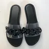 Sexiga transparenta sandaler kvinnor tryck blommor tofflor sommar öppna tå kedjan glider platt sandal mode regnbåge flip flops utomhus strand avslappnad skor EU35-43 NO06