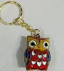 Handcrafts cloisonne esmalte filigrana bonito coruja keychain chaveiro tradição chinês fantasia animal titular titular mulheres kid jóias de cobre