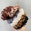 6 pçs / lote mulheres scrunchies cetim seda cabelo laços corda meninas elástico borracha de borracha hairband titulares de ponytail acessórios gratuitos dhl