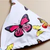 Женский купальный треугольник сексуальный бикини набор бикини Halter 2022 Butterfly Print Print's Women's Swimsuit Женский купальный костюм 3 купальщица