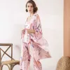 JULY'S SONG 3 PC Viscose Pajamas Set Floral Printed Female Pyjama Elegant Nightwear Spring Summer Cool Sleepwear 210831