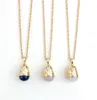 Cloche pendentif Rose Rose Quartz blanc cristal lapis lazuli pierre naturelle collier chaîne pour femmes fille marque bijoux